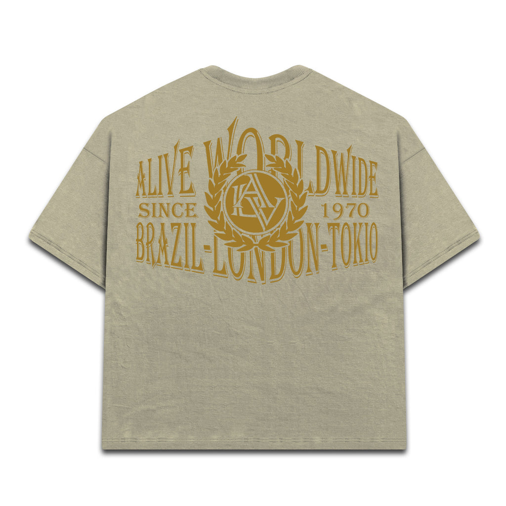 Camiseta Alive Oversized Worldwide Bege