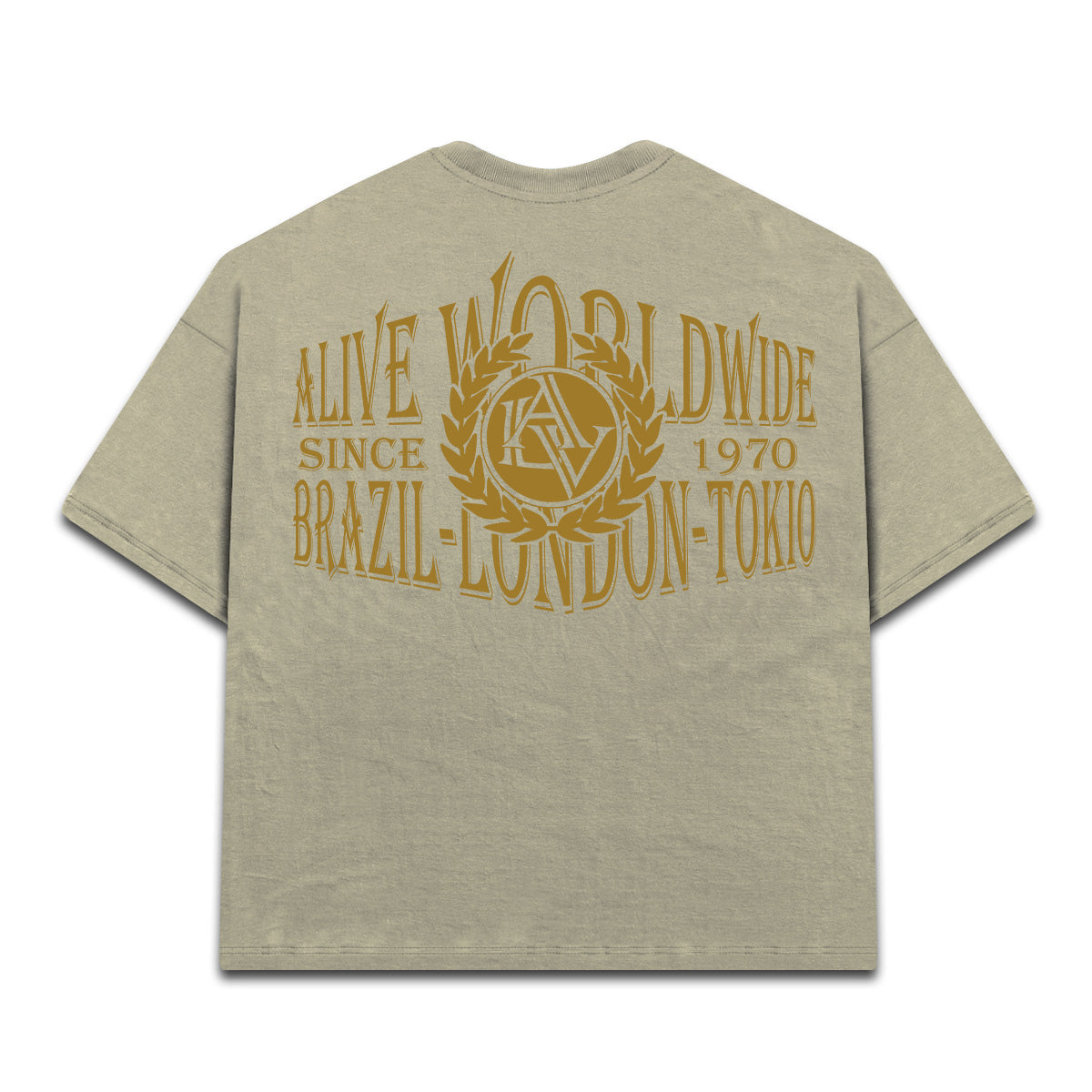 Camiseta Alive Oversized Worldwide Bege