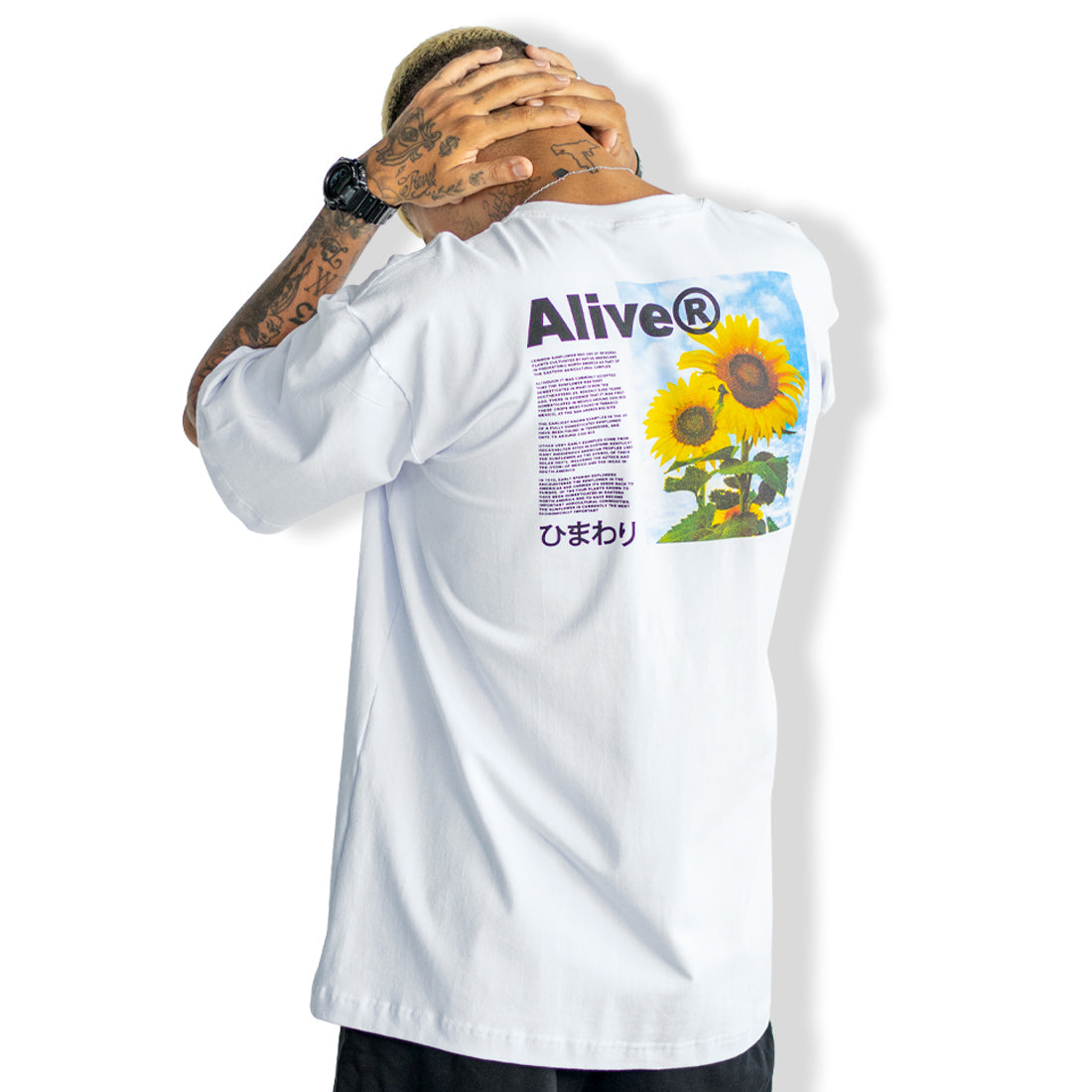 Camiseta Alive Sunflower Branco
