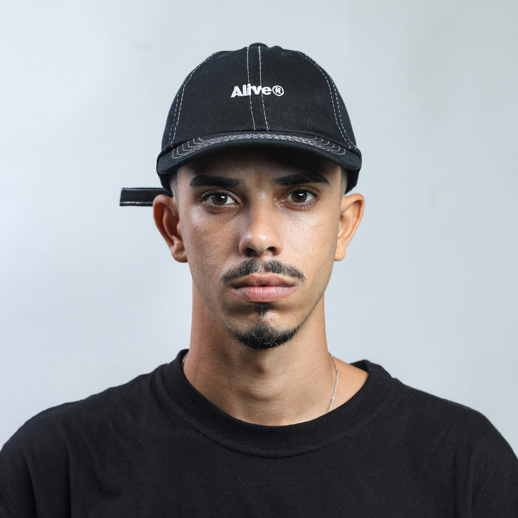 Boné Alive Dad Hat White Line Preto