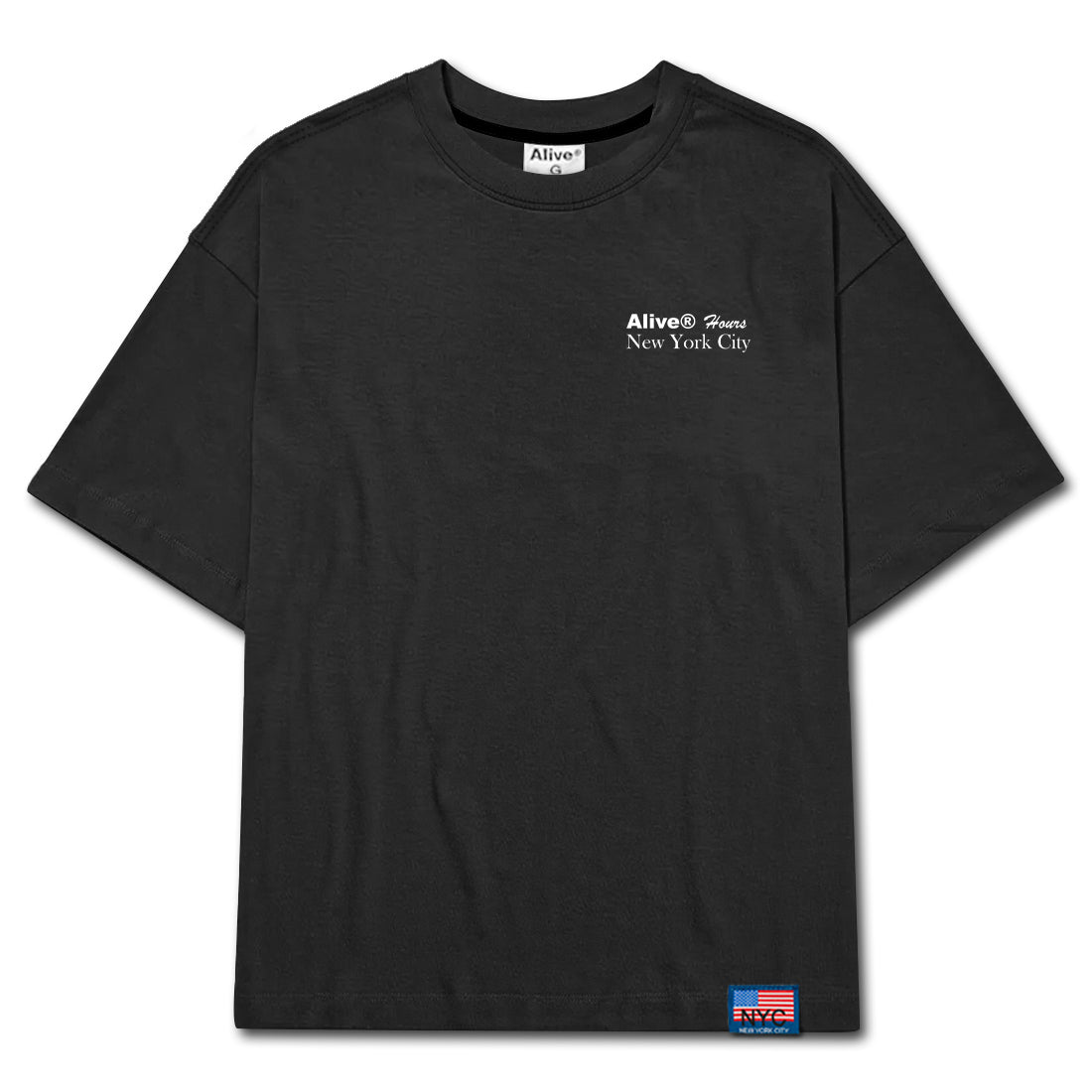 Camiseta Alive Oversized Hours Preto