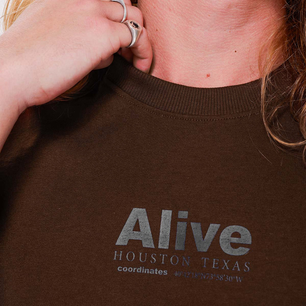 Camiseta Alive Oversized Houston Marrom - Texas