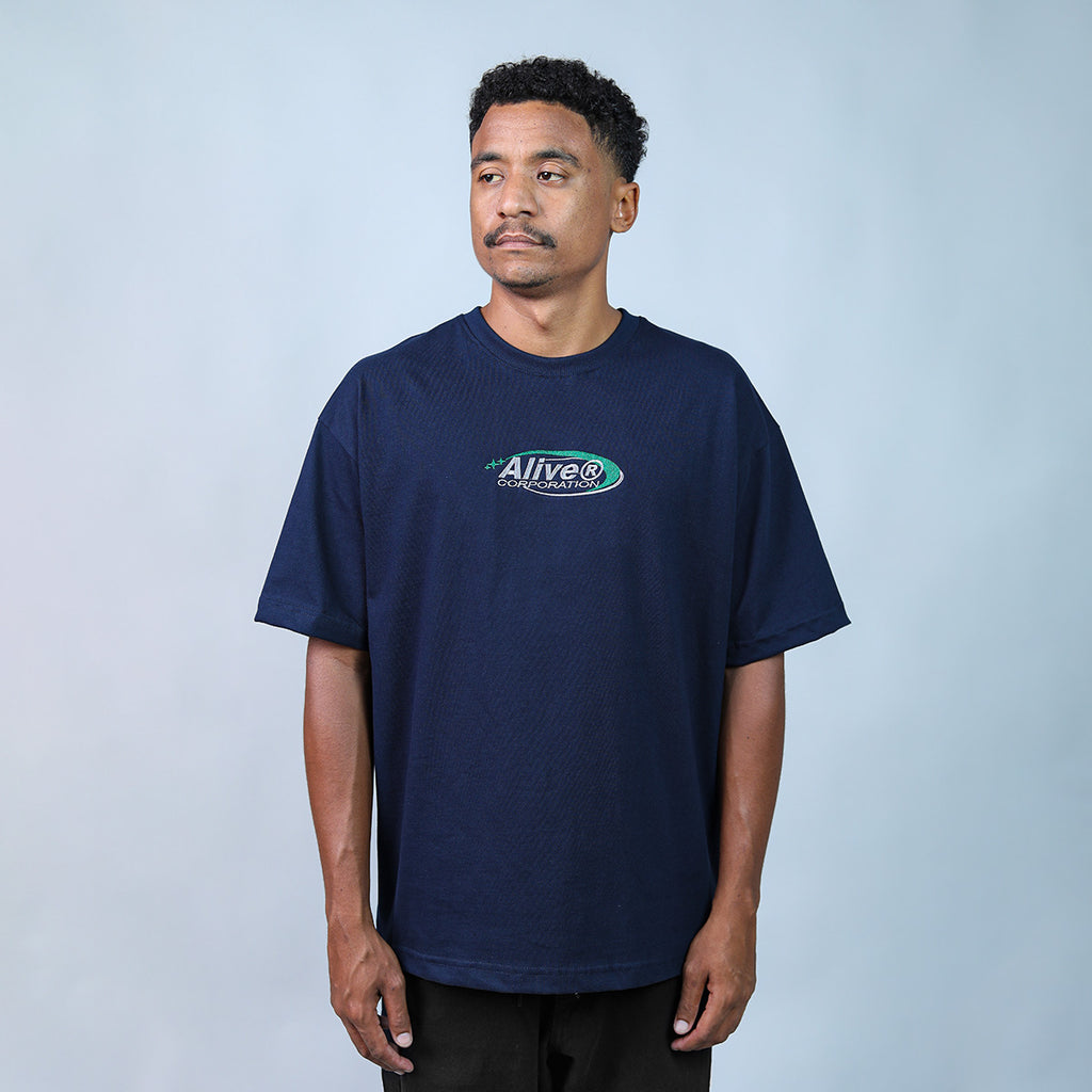 Camiseta Alive Oversized New Corporation Azul Marinho