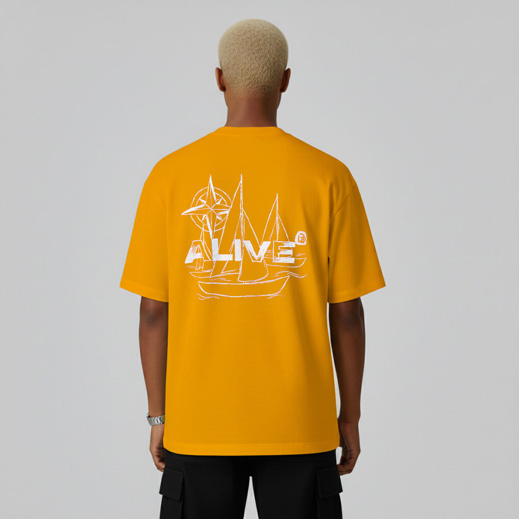Camiseta Alive Ship Mostarda