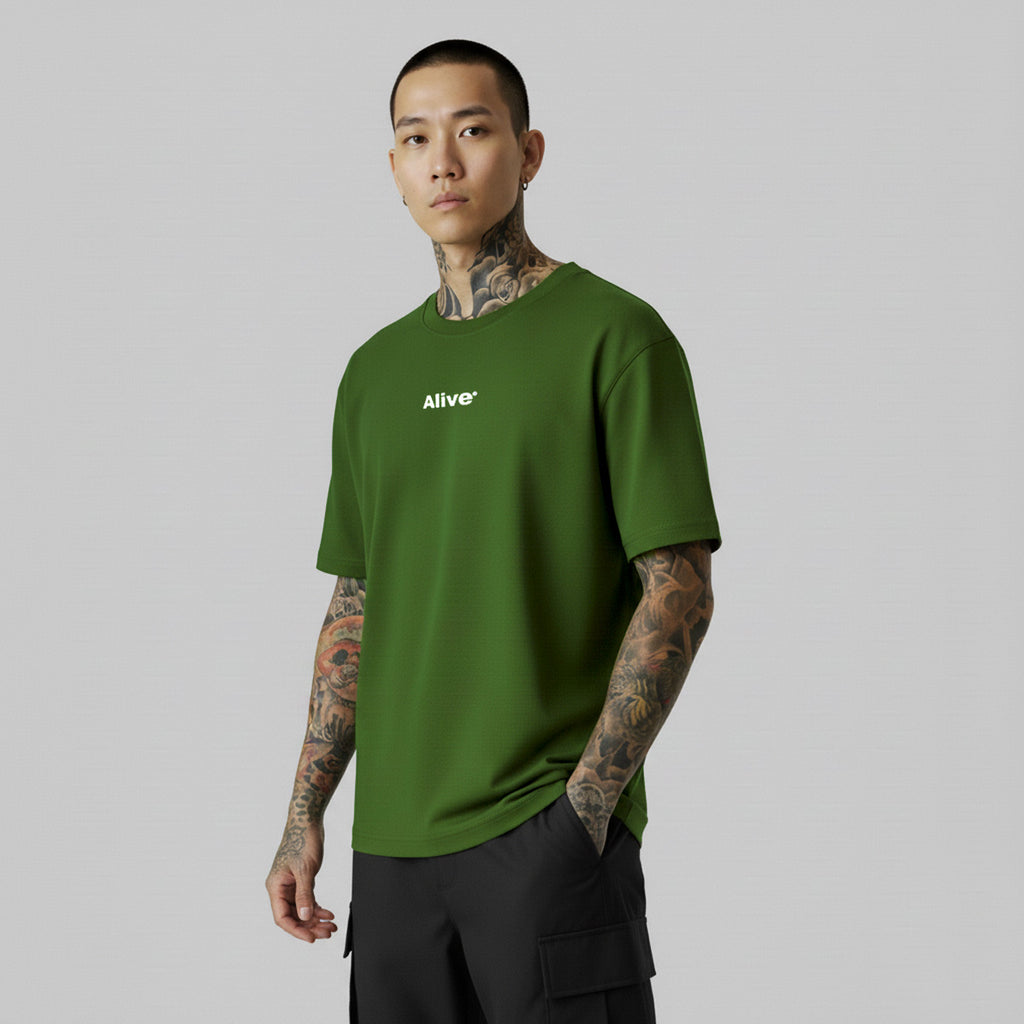 Camiseta Alive Clássica Basic Verde Musgo