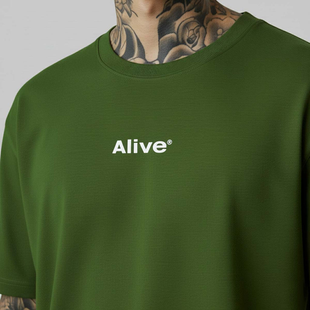 Camiseta Alive Clássica Basic Verde Musgo