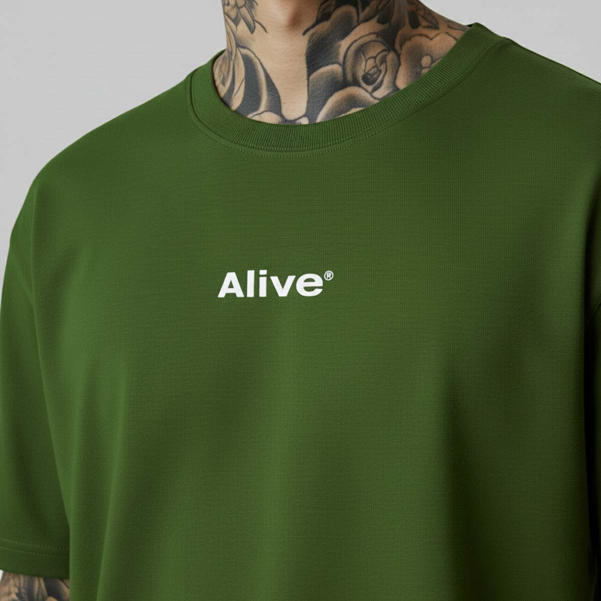 Camiseta Alive Clássica Basic Verde Musgo