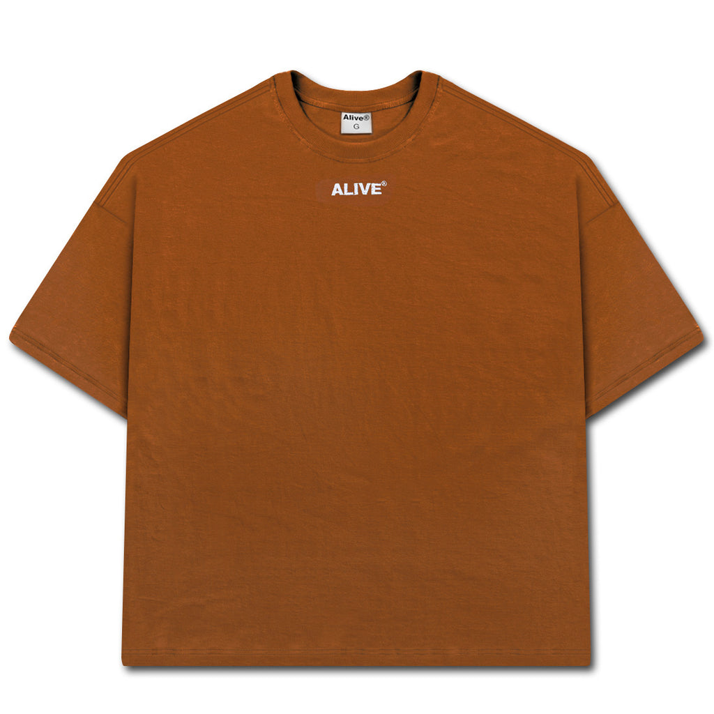 Camiseta Alive Oversized Basic Logo Marrom