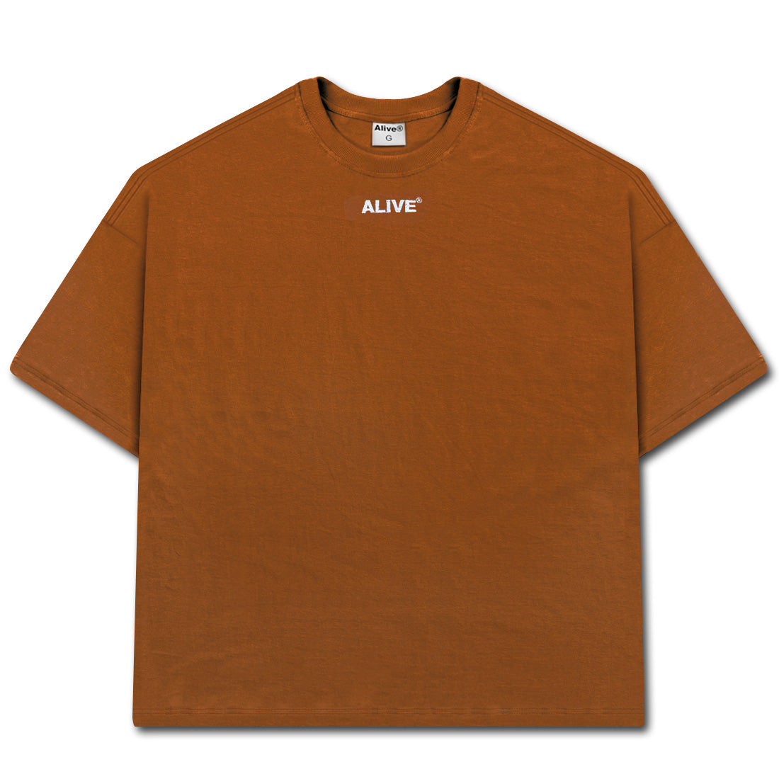 Camiseta Alive Oversized Basic Logo Marrom
