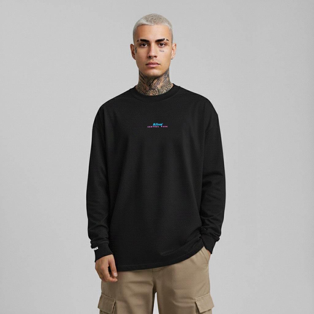 Camiseta Alive Central Park Preto Manga Longa