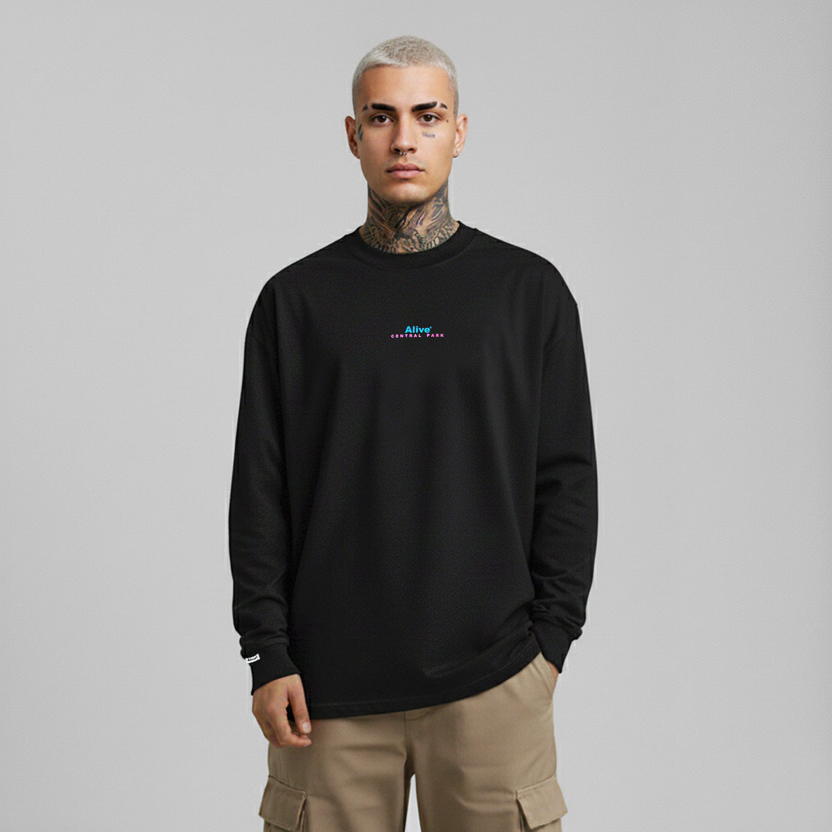 Camiseta Alive Central Park Preto Manga Longa