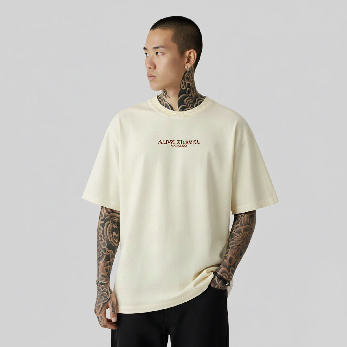 Camiseta Alive Oversized Essencial Vacation Off White