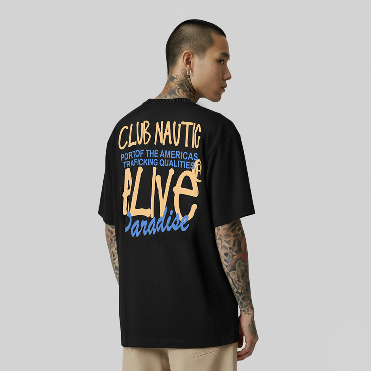 Camiseta Alive Oversized Essencial Nautic Preto