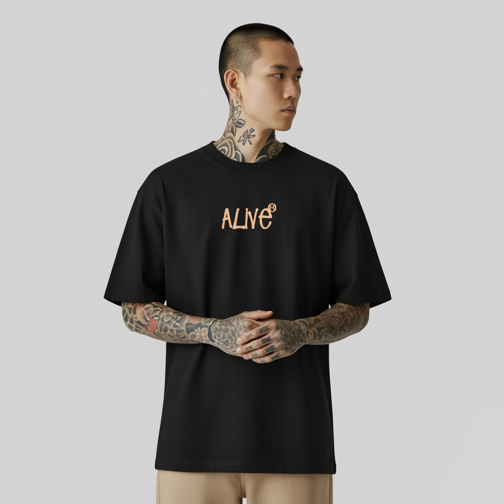 Camiseta Alive Oversized Essencial Nautic Preto