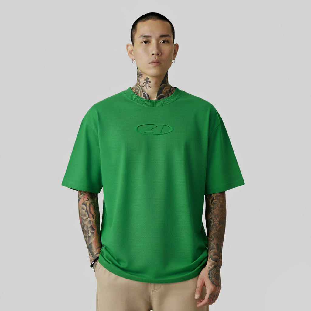 Camiseta Alive Oversized Emboss Verde