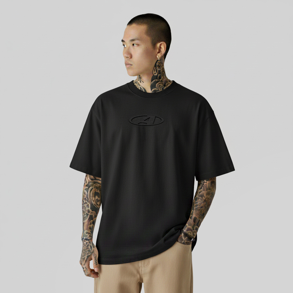 Camiseta Alive Oversized Emboss Preto