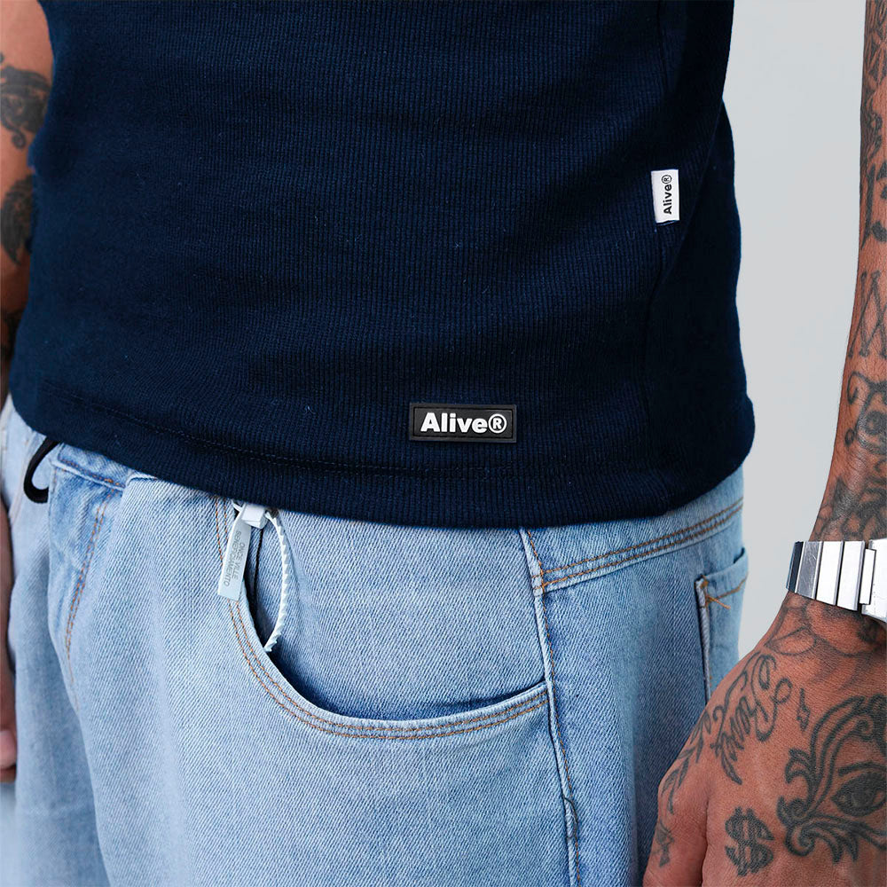 Regata Alive Tank Top Logo Azul Marinho