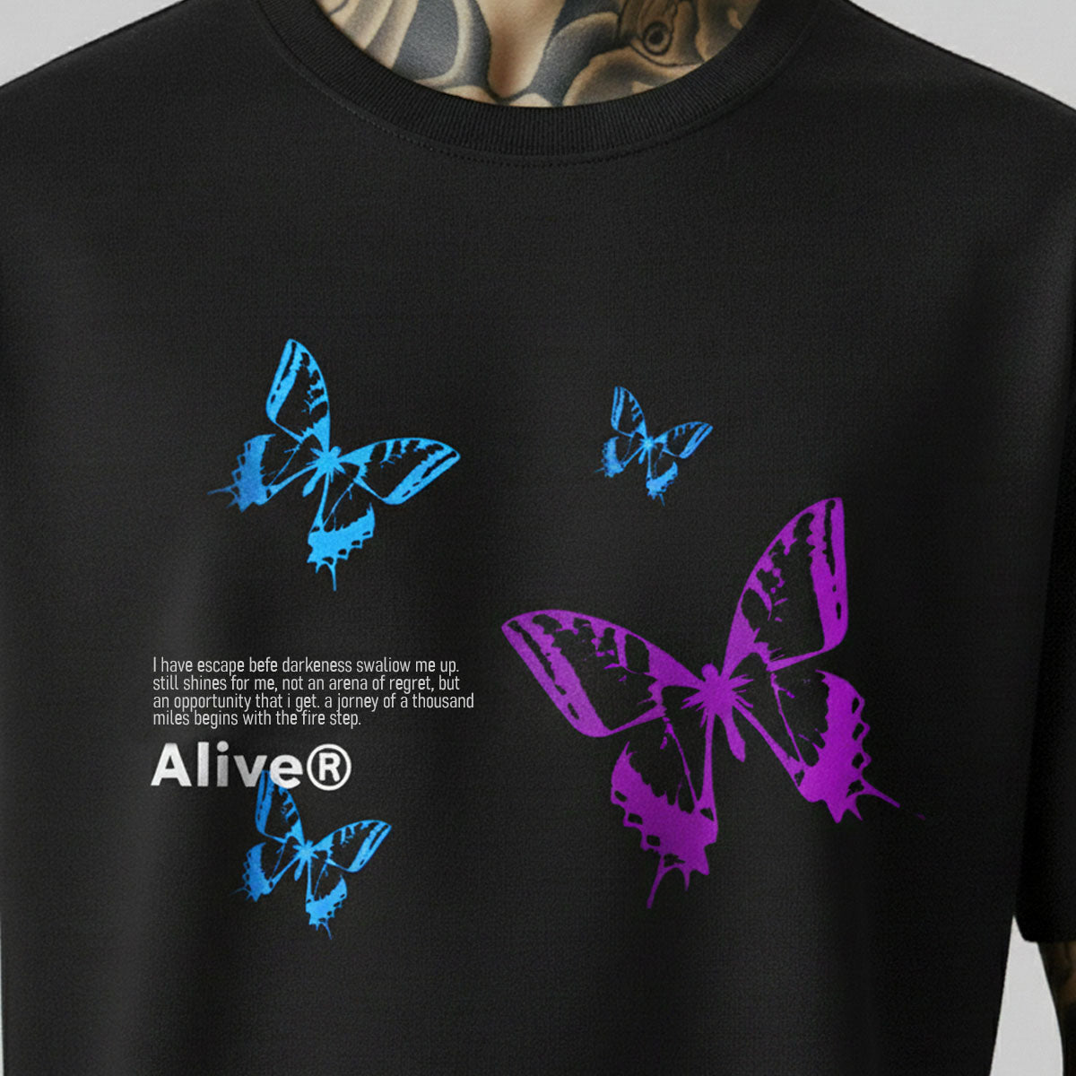Camiseta Alive Butterfly Effect Preto