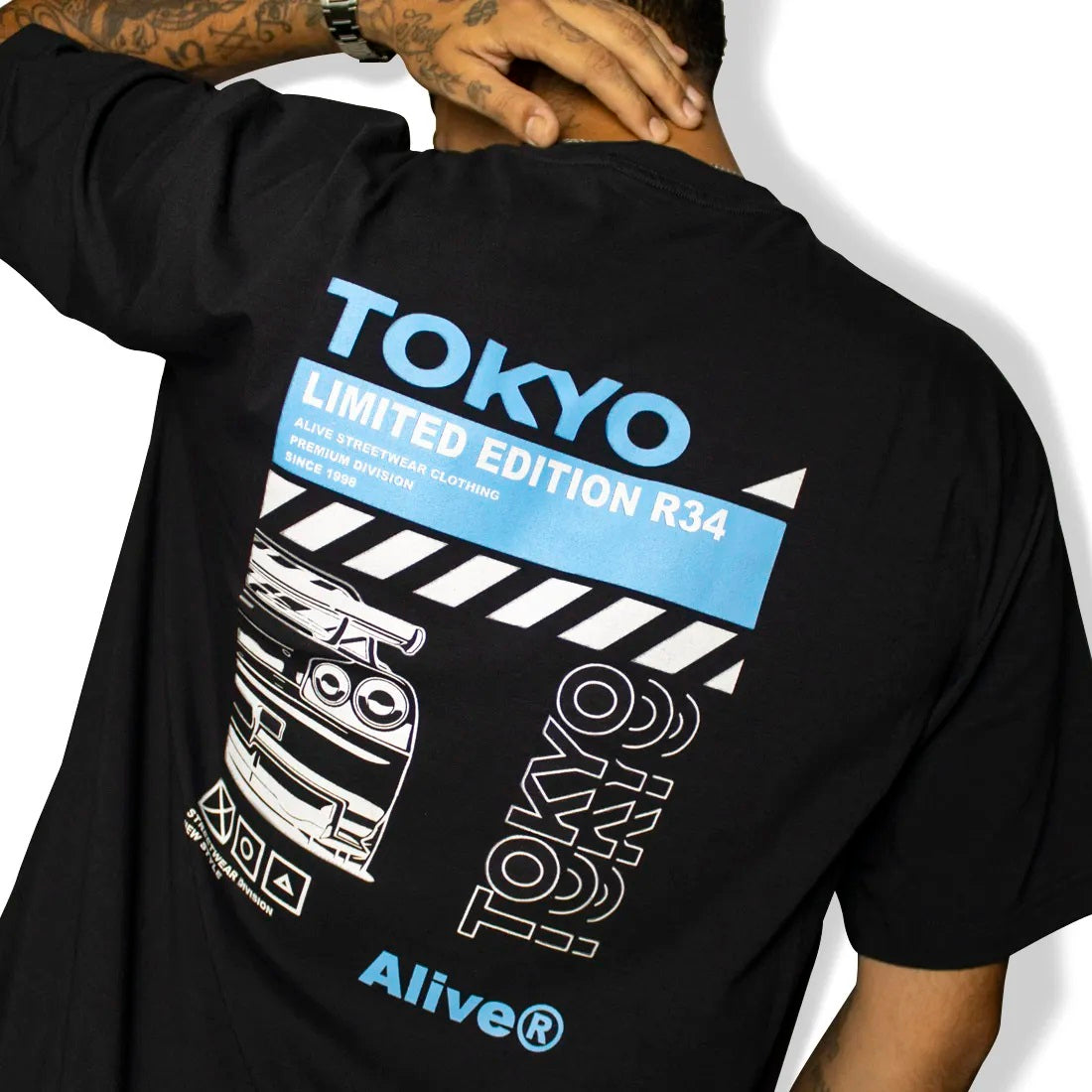 Camiseta Alive Skyline R34 Preto