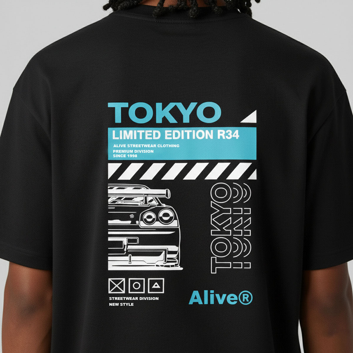 Camiseta Alive Skyline R34 Preto
