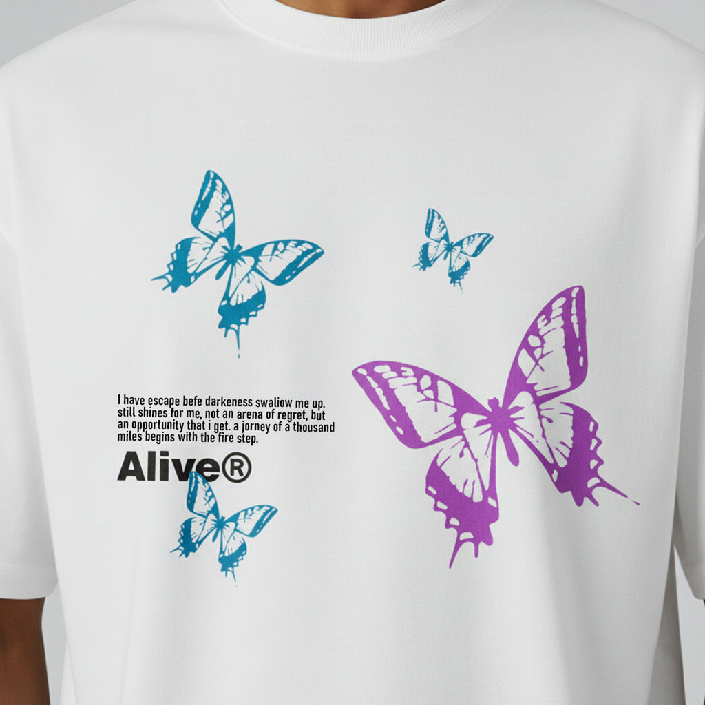 Camiseta Alive Butterfly Effect Branco