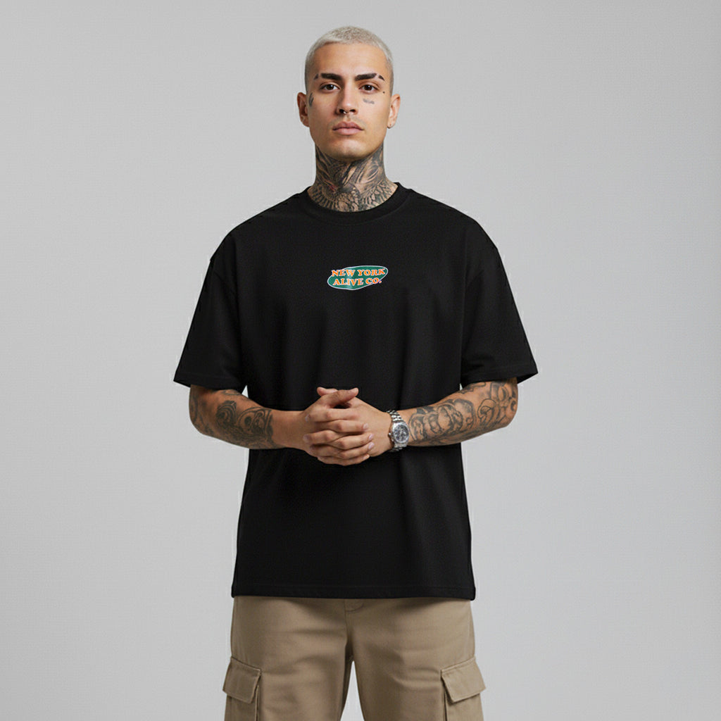 Camiseta Alive Retrô Logo Preto