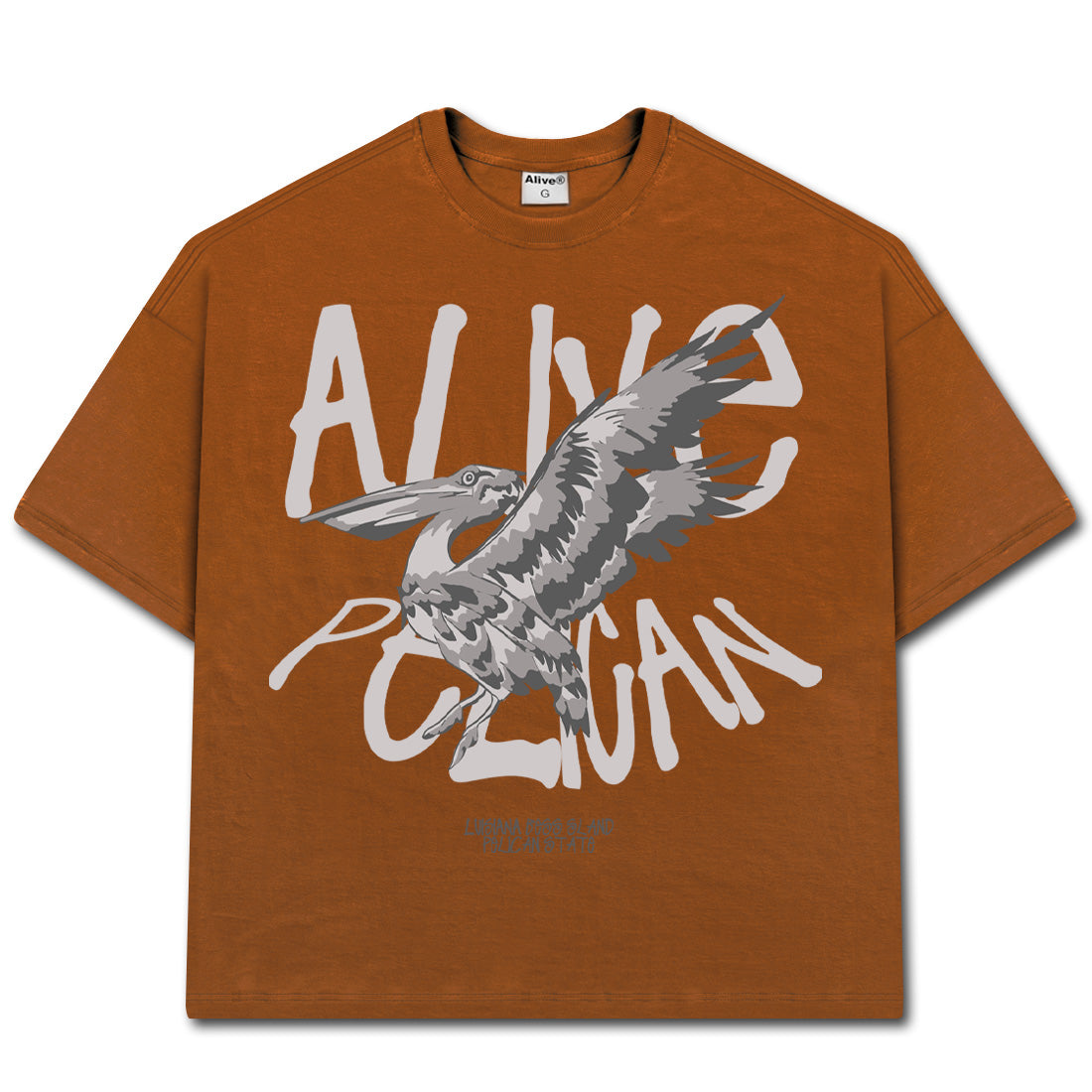 Camiseta Alive Oversized Pelican Marrom