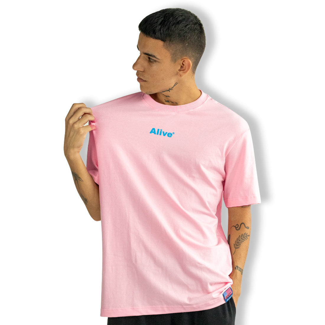 Camiseta Alive Basic Rosa Azul