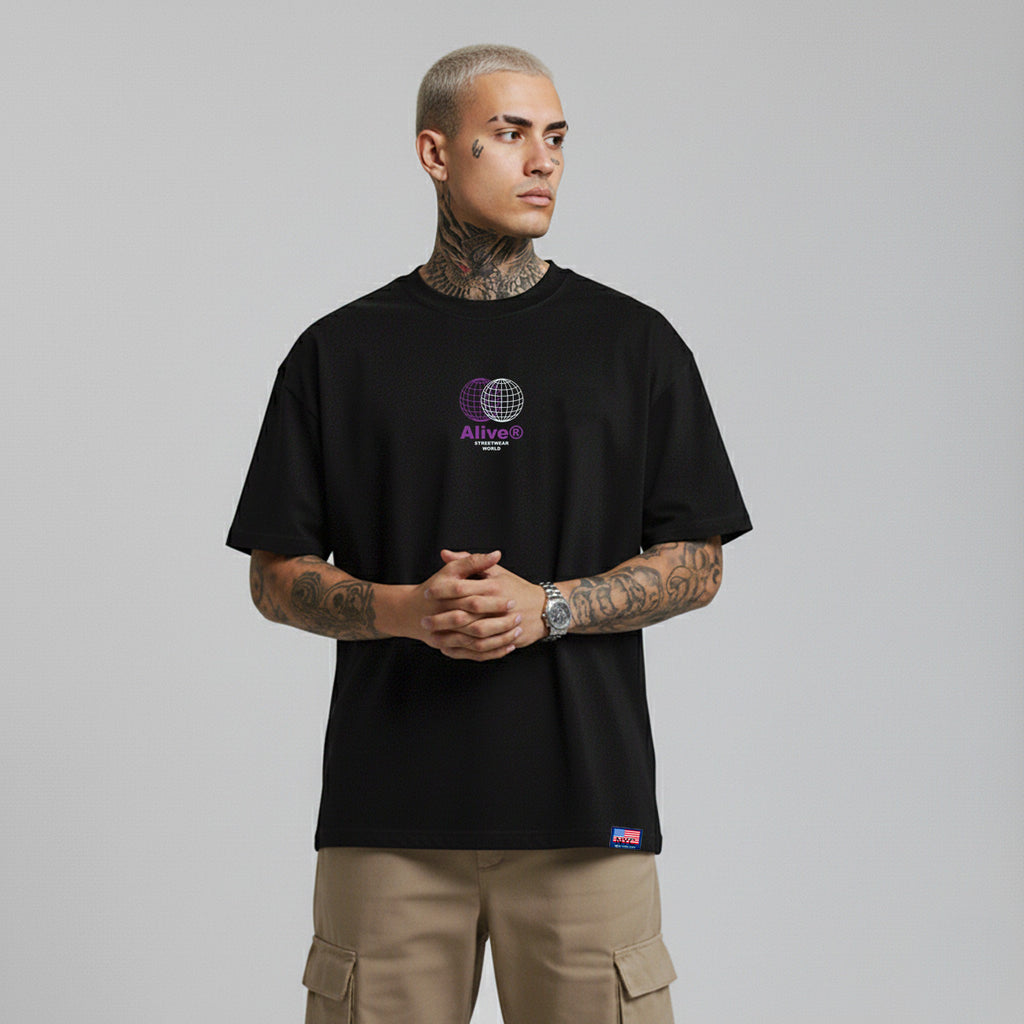 Camiseta Alive Streetwear World Preto