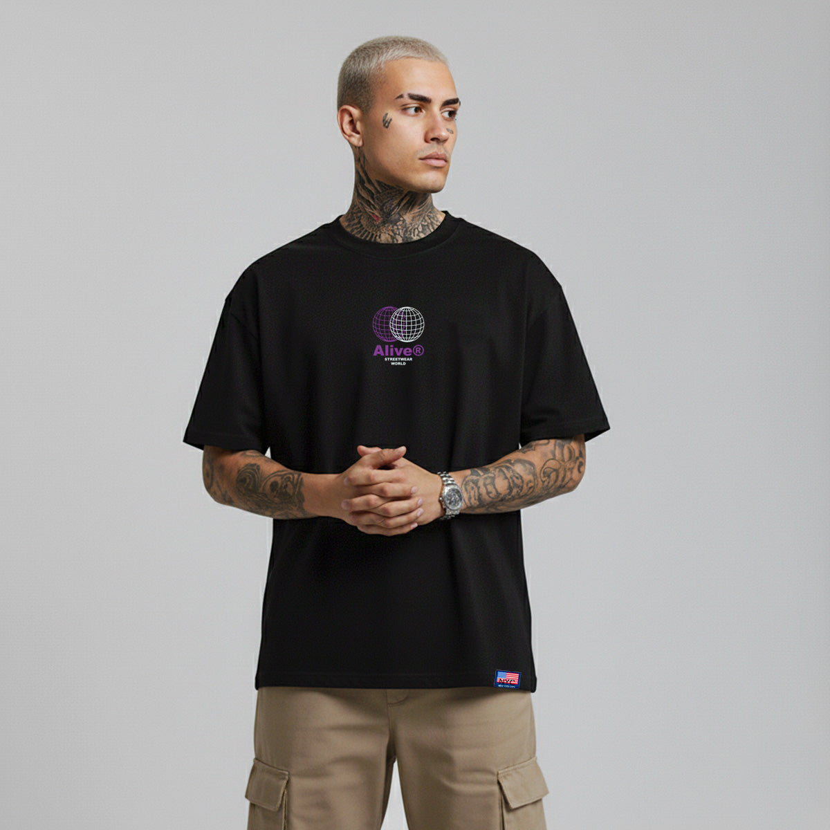 Camiseta Alive Streetwear World Preto