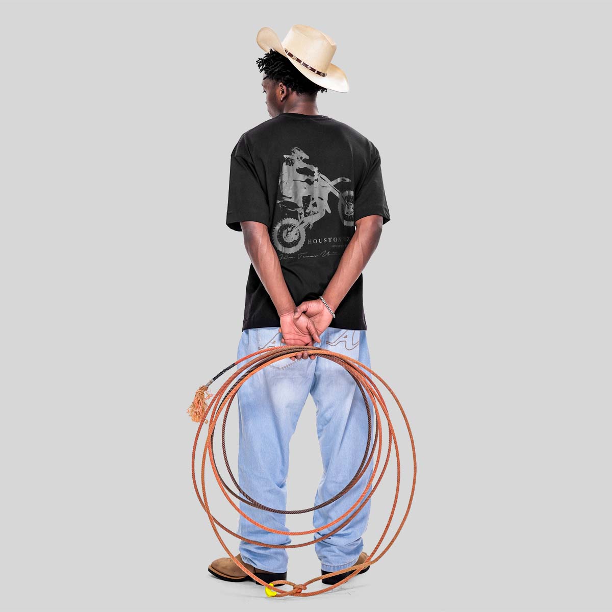 Camiseta Alive Oversized Houston Preto - Texas