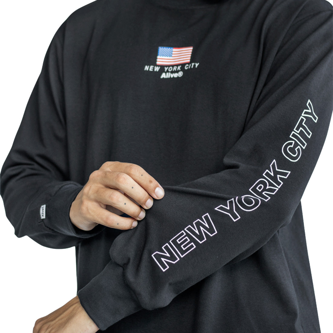 Camiseta Alive U.S.A Preto Manga Longa