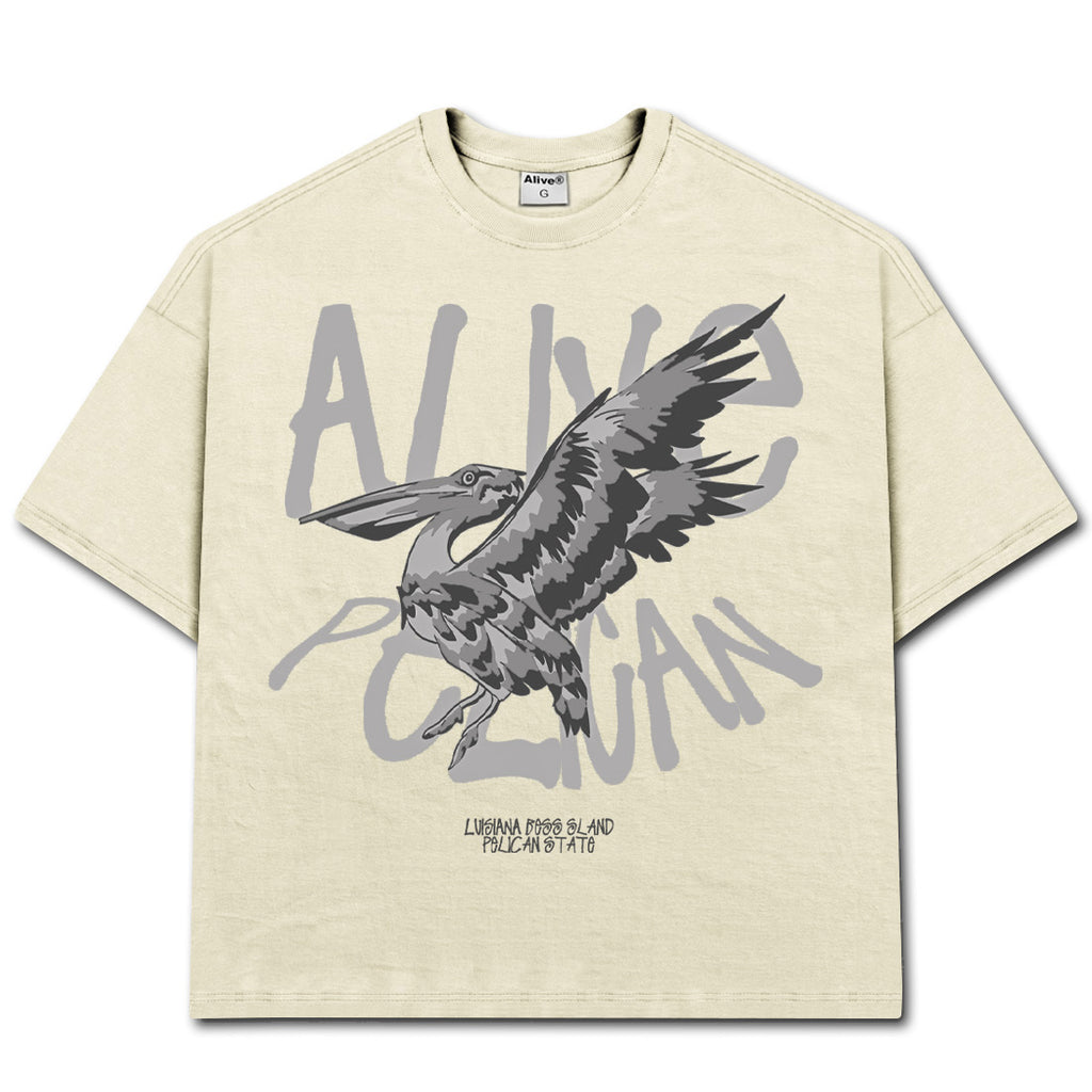 Camiseta Alive Oversized Pelican Off White