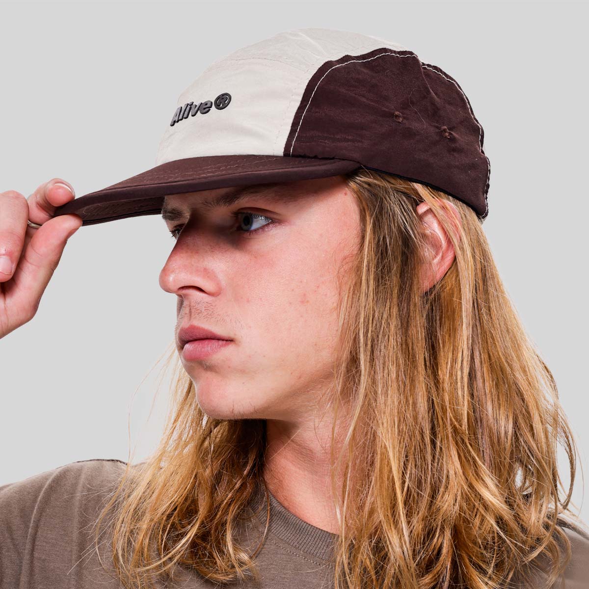 Boné Alive Five Panel Brown Marrom Texas
