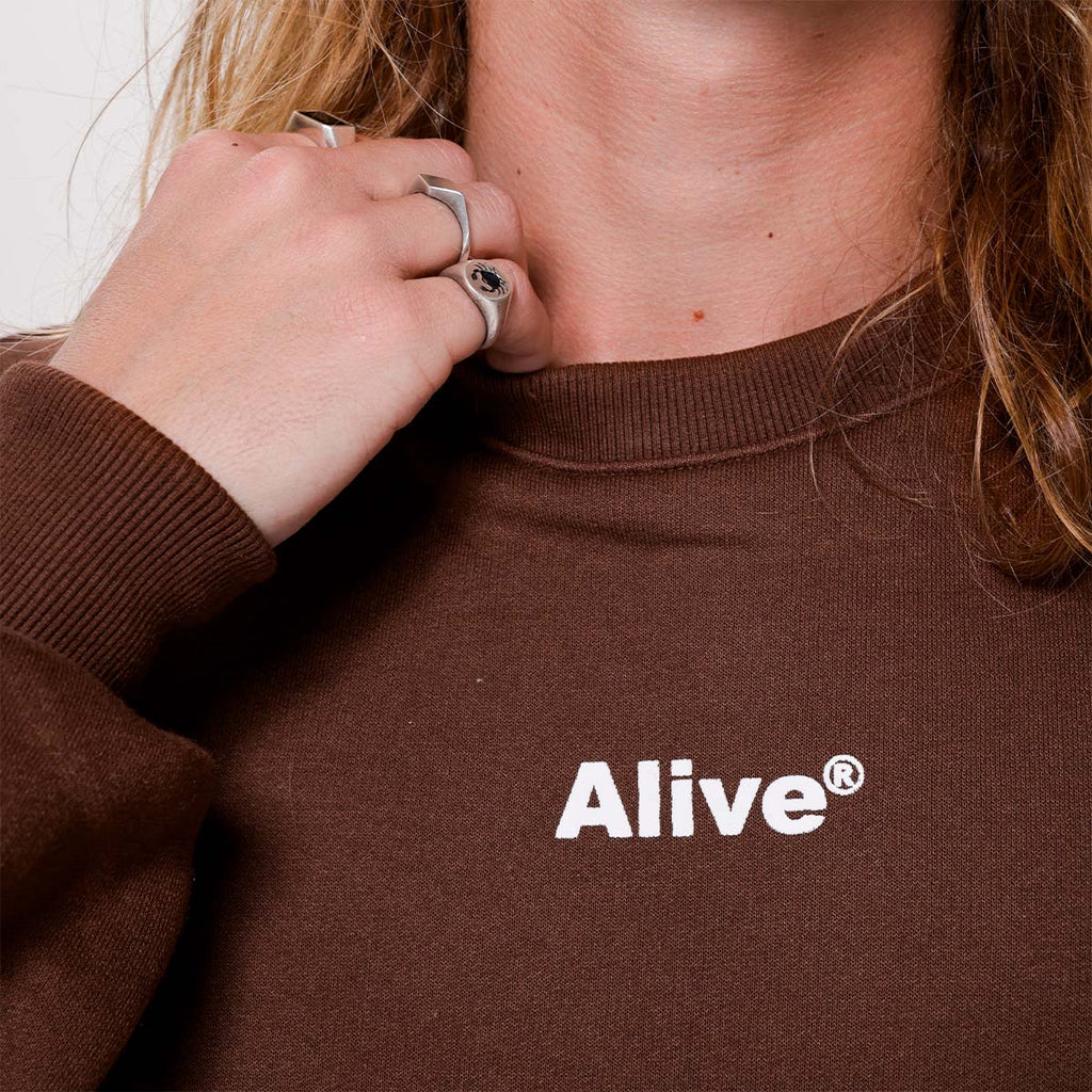 Moletom Alive Careca Logo Marrom - Texas