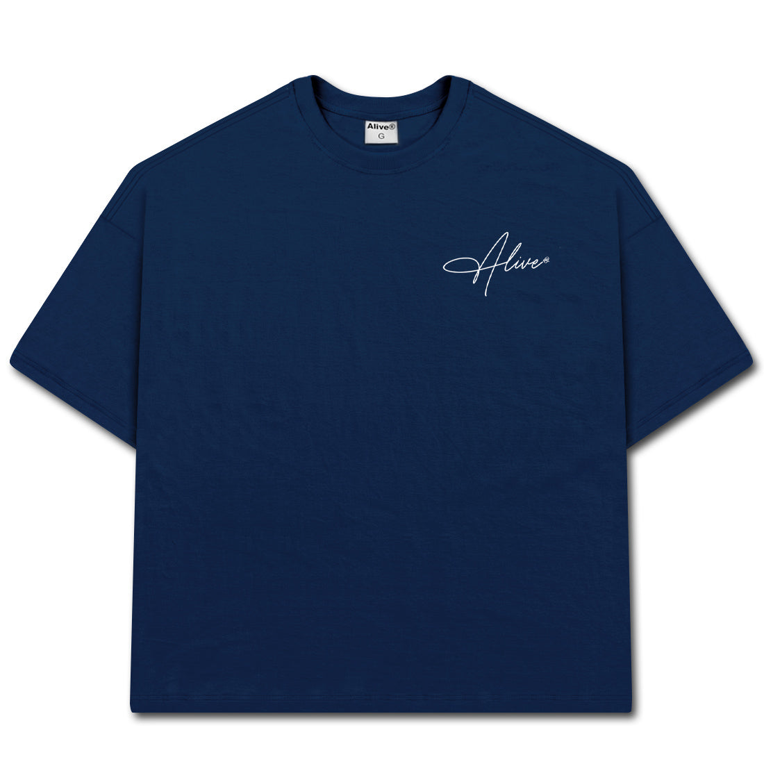 Camiseta Alive Oversized New Signature Azul Marinho