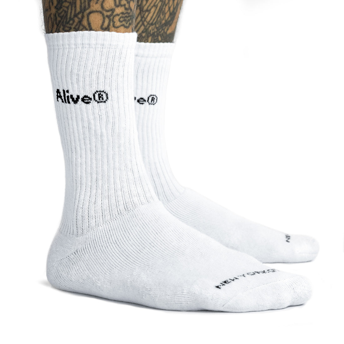 Pac Meia Alive Logo Branco