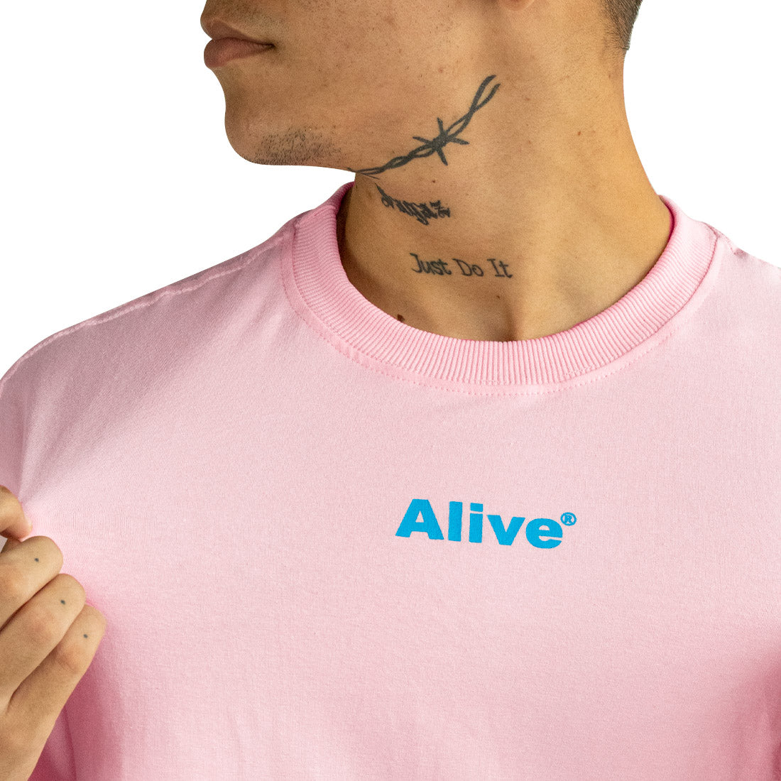 Camiseta Alive Basic Rosa Azul