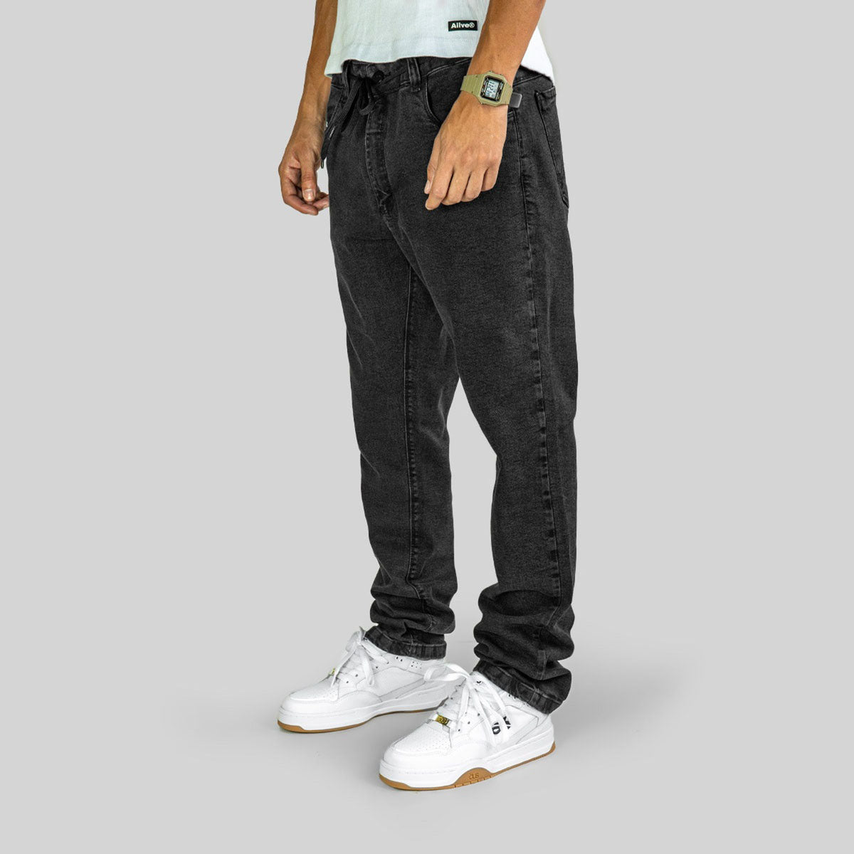 Calça Alive Regular Jeans Stone | Preto