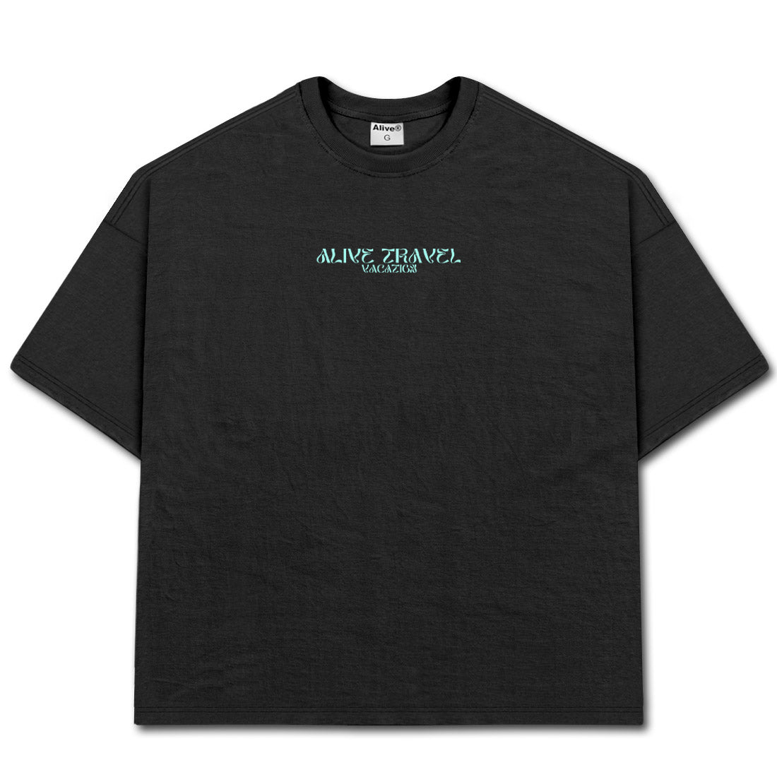 Camiseta Alive Oversized Essencial Vacation Preto