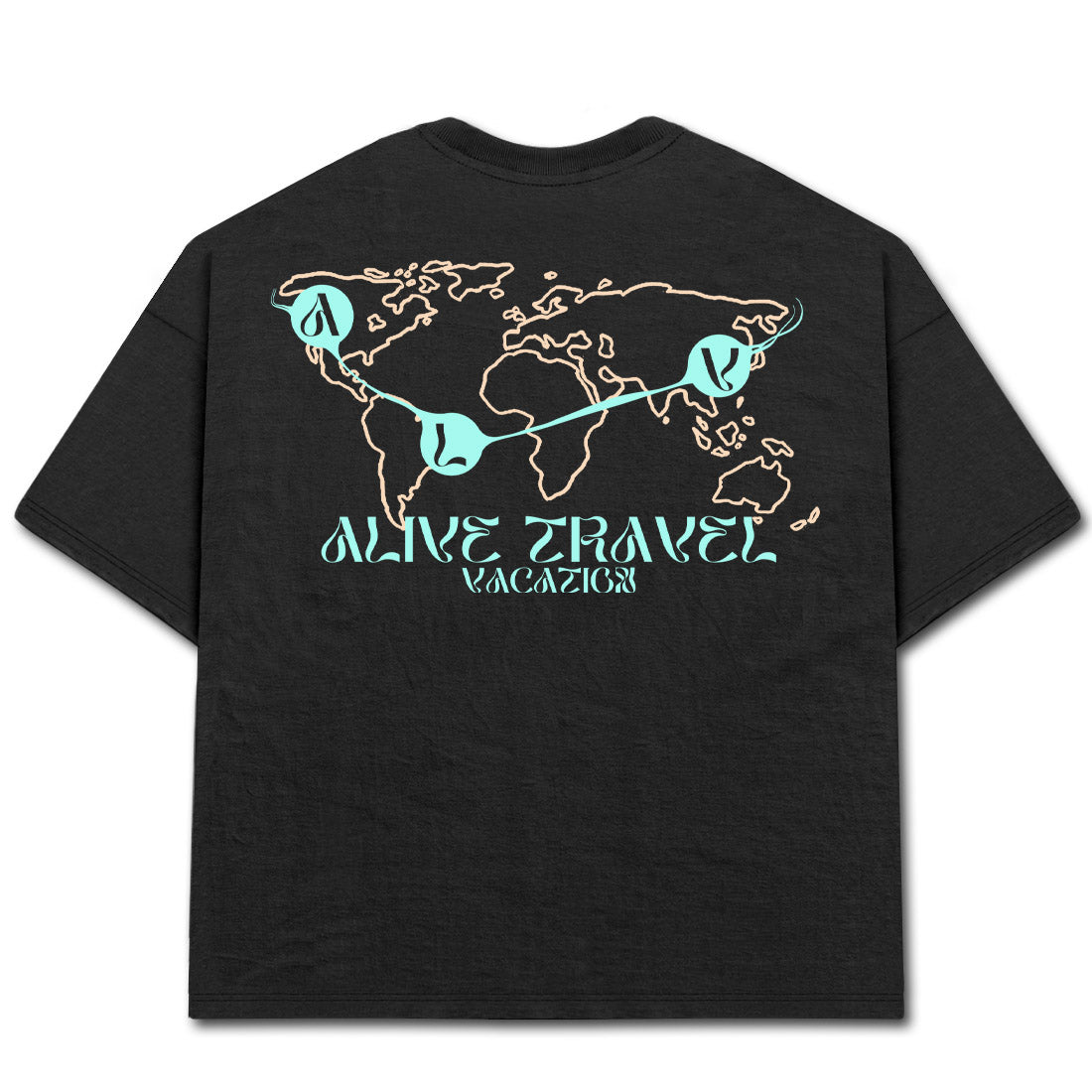 Camiseta Alive Oversized Essencial Vacation Preto