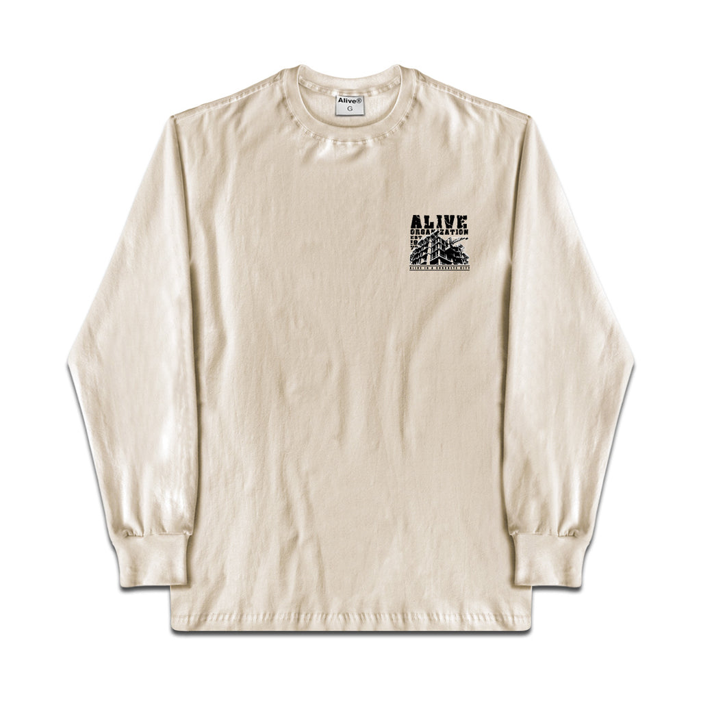 Camiseta Alive Manga Longa Construction Off White