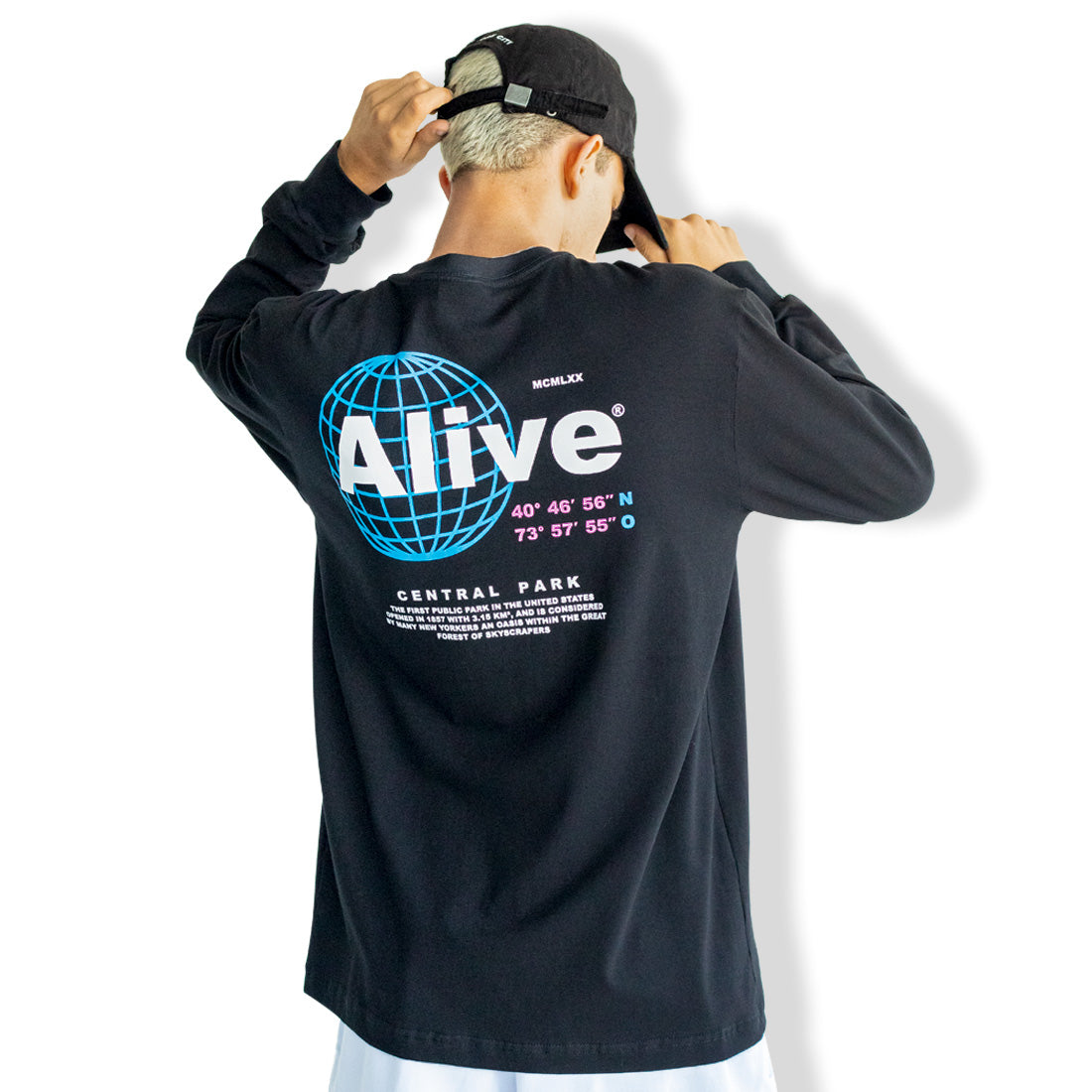 Camiseta Alive Central Park Preto Manga Longa