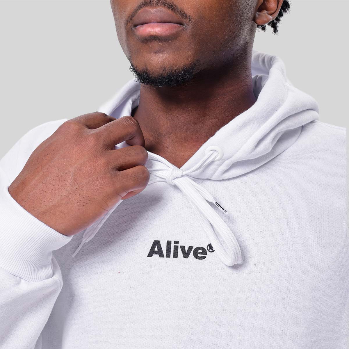Moletom Alive Canguru Logo Branco - Texas