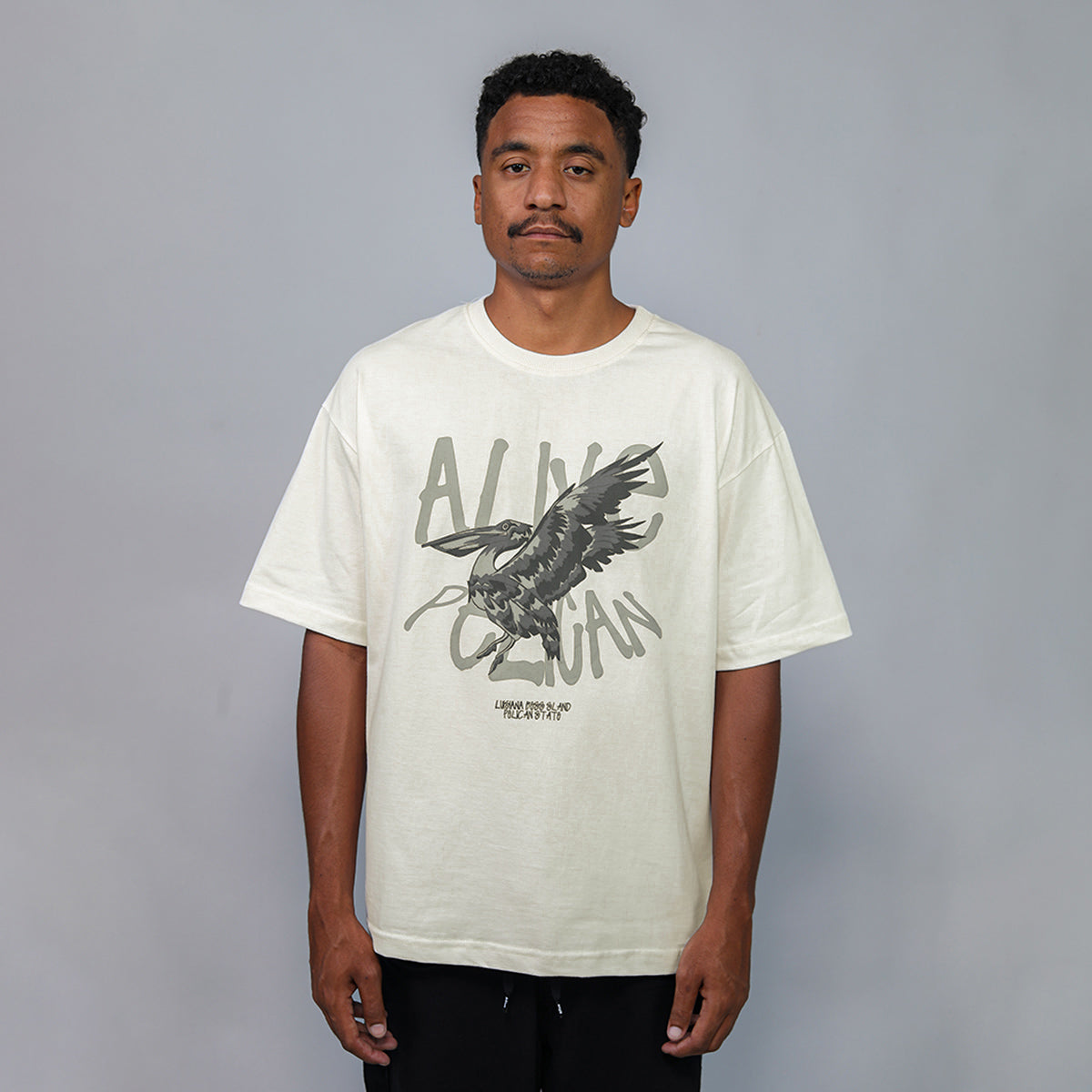 Camiseta Alive Oversized Pelican Off White