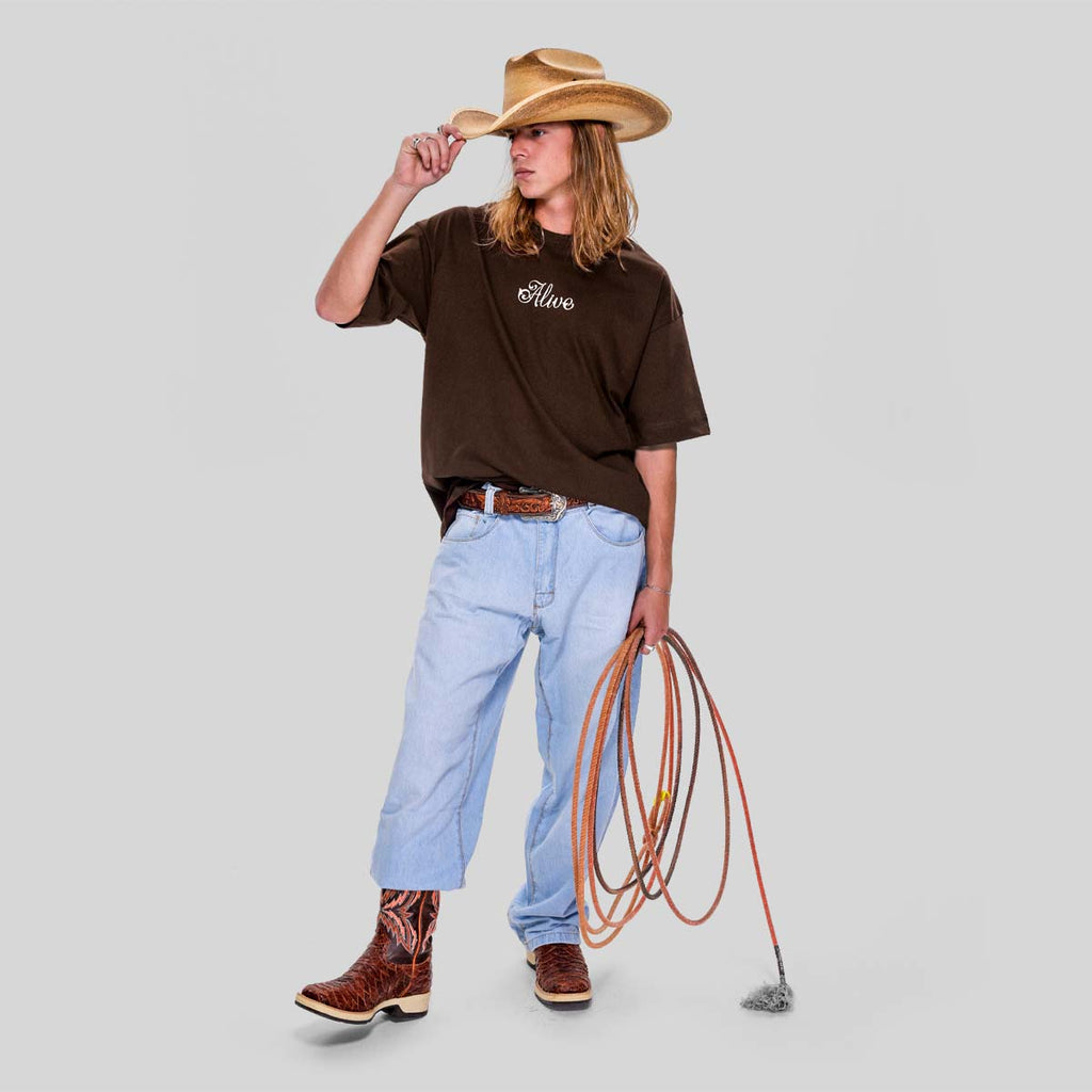 Camiseta Alive Oversized Horse Marrom - Texas