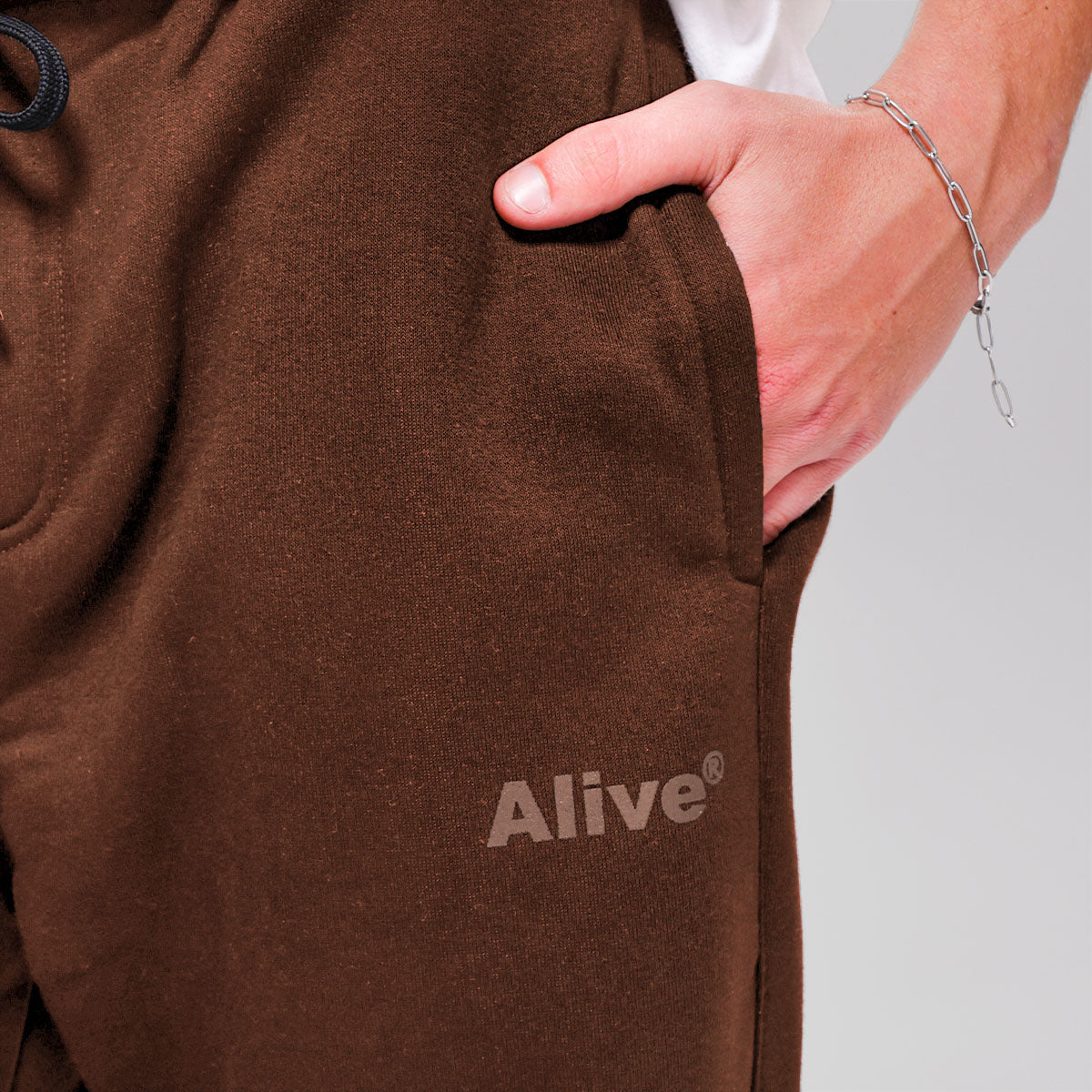 Calça Alive Moletom Logo Marrom - Texas