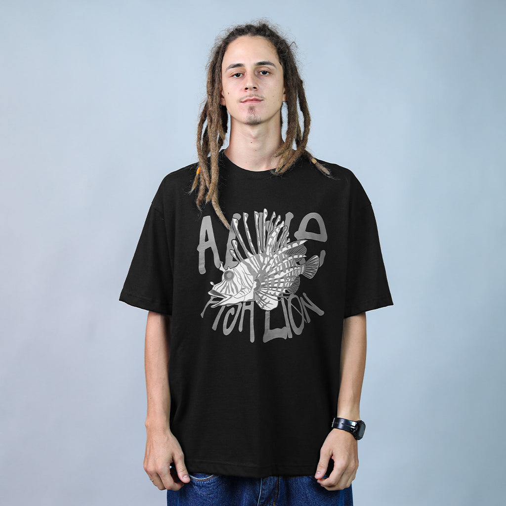 Camiseta Alive Oversized Fishlion Preto