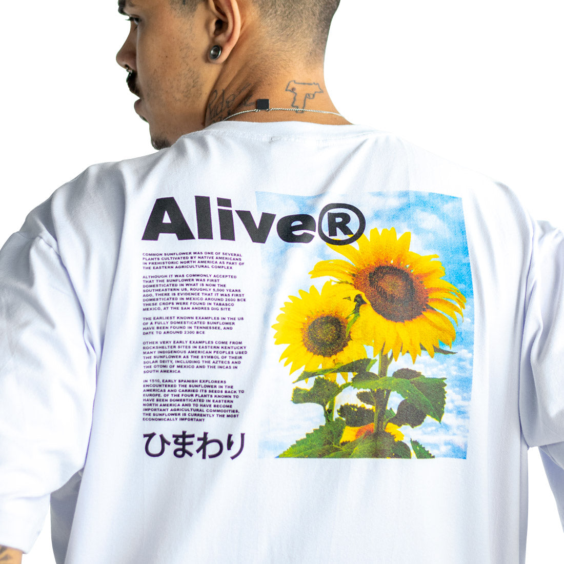Camiseta Alive Sunflower Branco