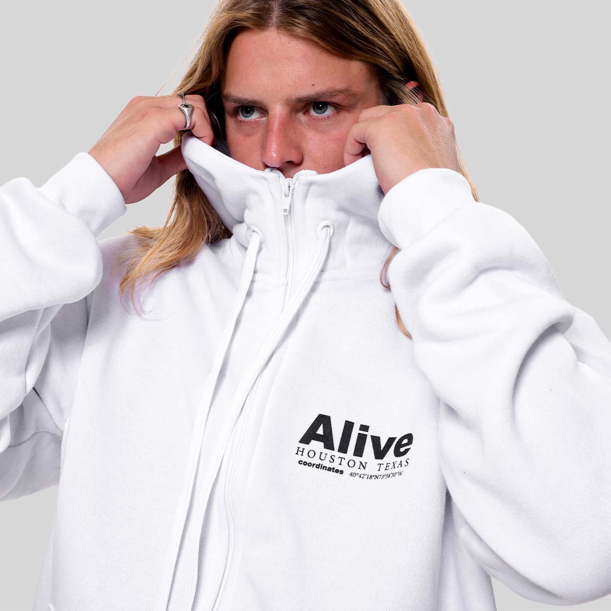 Casaco Alive Zipper Houston Branco - Texas – Alive®